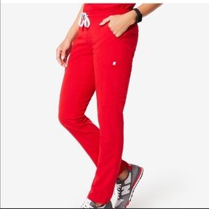 Figs Red Yola - Tall Skinny Scrub Pants - S - Tall